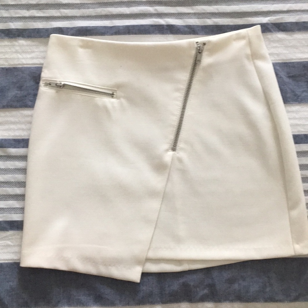 White mini skirt